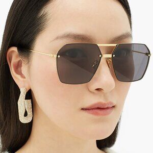 NEW BOTTEGA VENETA BV1045S 001 WOMEN GREY/GOLD SUNGLASSES BOTTEGA VENETA